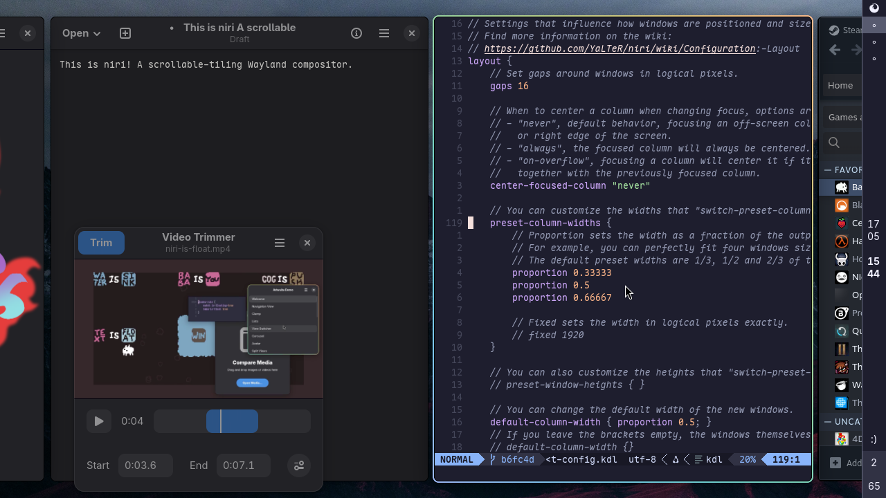 Niri WM screenshot